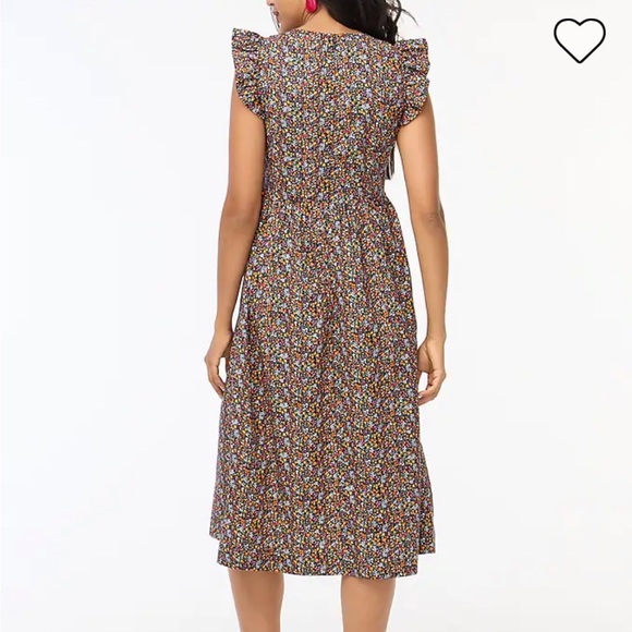 Navy with flower print midi dress - Picture 5 of 5